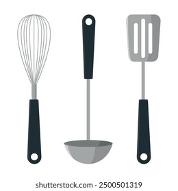Conjunto de iconos de utensilios de cocina. Utensilios de cocina aislados sobre fondo blanco. Ilustración vectorial.