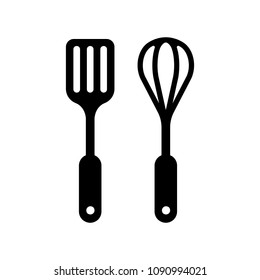 kitchen utensils icon (spatula & whisk)