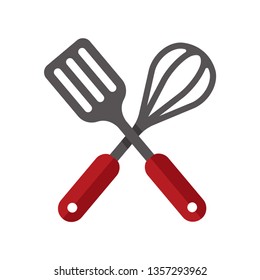 
kitchen utensils icon (spatula & whisk) /crossed 