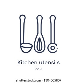 kitchen utensils icon from tools and utensils outline collection. Thin line kitchen utensils icon isolated on white background.
