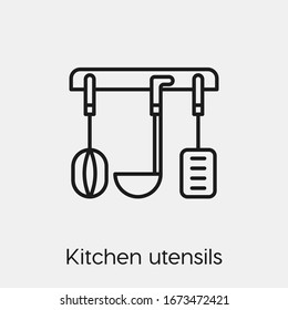kitchen utensils icon vector. Linear style sign for mobile concept and web design. kitchen tools symbol illustration. Pixel vector graphics - Vector.