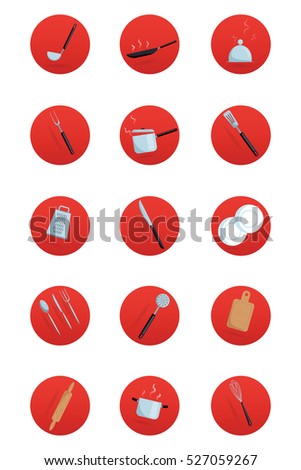 Kitchen utensils icons collection. Concept for bistro, cafe, catering service