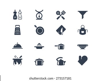 Kitchen utensils icons set