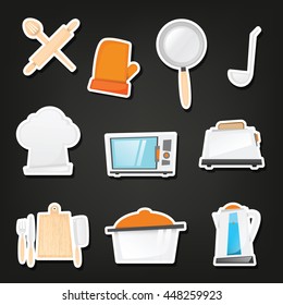 Kitchen utensils icons set. Vector illustration