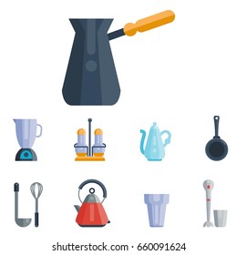 Kitchen utensils icons vector illustration household dinner cooking food kitchenware