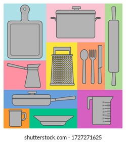 Kitchen utensils. Illustration image. Vector icon. Eps 10