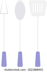 Kitchen utensils, illustration, vector on a white background.