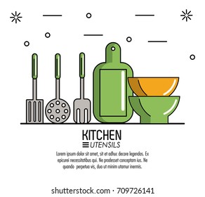 Kitchen utensils infographic