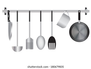 kitchen Utensils isolate on white background vector illustration