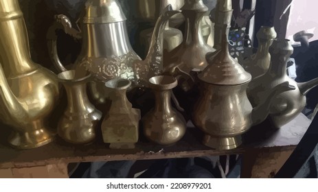 kitchen utensils, old books, crackers cans, brass ornaments piled up with dust are no longer in use