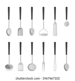 Utensilios de cocina en la espalda blanca