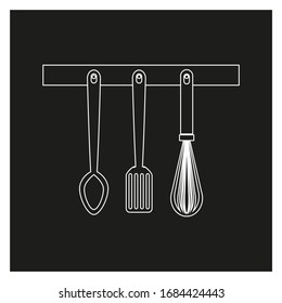 utensilios de cocina sobre fondo blanco