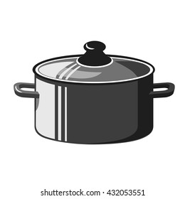 Kitchen utensils. Pot. Vector illustration.