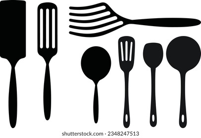 Utensilios de cocina Silueta vectorial Royalty