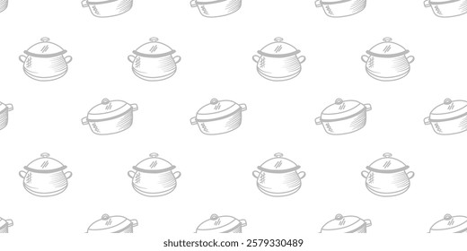 Kitchen utensils seamless pattern background. kitchen set seamless pattern background. hand drawn doodle of kitchen set pattern background. Doodle illustrations of cooking utensils