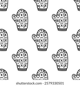 Kitchen utensils seamless pattern background. kitchen set seamless pattern background. hand drawn doodle of kitchen set pattern background. Doodle illustrations of cooking utensils