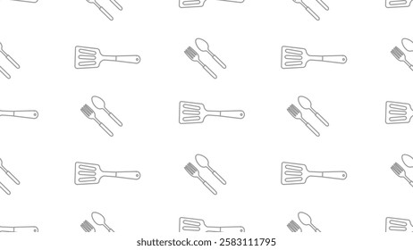 Kitchen utensils seamless pattern background. Kitchen set seamless pattern. Doodle of kitchen set, cooking utensils seamless pattern.  Perfect for fabrics, textiles, wallpaper, decor, print, packaging