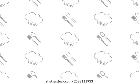 Kitchen utensils seamless pattern background. Kitchen set seamless pattern. Doodle of kitchen set, cooking utensils seamless pattern.  Perfect for fabrics, textiles, wallpaper, decor, print, packaging