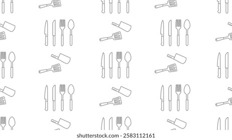 Kitchen utensils seamless pattern background. Kitchen set seamless pattern. Doodle of kitchen set, cooking utensils seamless pattern.  Perfect for fabrics, textiles, wallpaper, decor, print, packaging