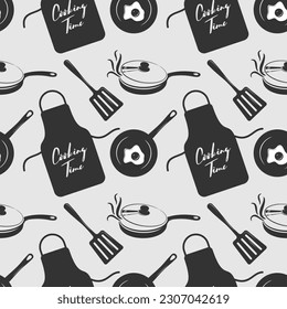 Kitchen utensils seamless pattern. Vector illustration