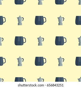 Kitchen utensils seamless pattern vector illustration household dinner cooking food kitchenware