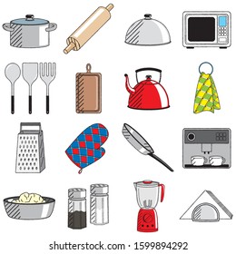 Kitchen utensils (set) - cliparts/ illustrations