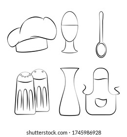 Kitchen utensils set icon design vector illustration