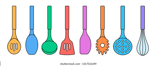 Kitchen utensils set. isolated on white background