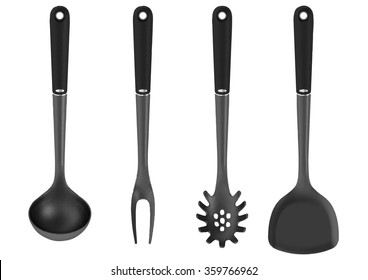 Kitchen utensils set, vector icon.