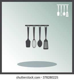 Kitchen utensils set, vector icon.
