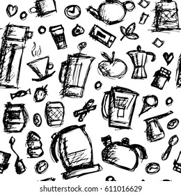 Kitchen utensils, sketch drawing for your design