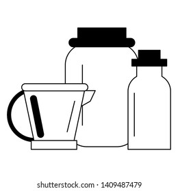Kitchen utensils and supplies cartoons vector illustration graphic design