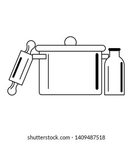 Kitchen utensils and supplies cartoons vector illustration graphic design