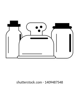 Kitchen utensils and supplies cartoons vector illustration graphic design