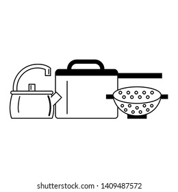 Kitchen utensils and supplies cartoons vector illustration graphic design