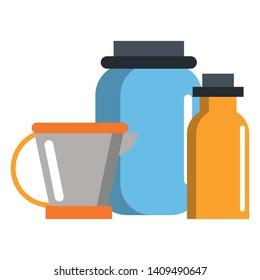 Kitchen utensils and supplies cartoons vector illustration graphic design