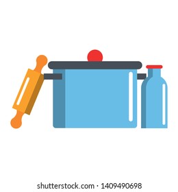 Kitchen utensils and supplies cartoons vector illustration graphic design