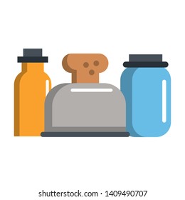 Kitchen utensils and supplies cartoons vector illustration graphic design
