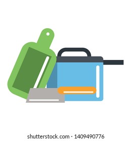 Kitchen utensils and supplies cartoons vector illustration graphic design