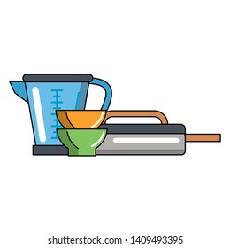 Kitchen utensils and supplies cartoons vector illustration graphic design