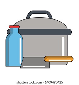 Kitchen utensils and supplies cartoons vector illustration graphic design
