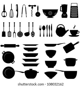 Kitchen Utensils And Tool Icon Set