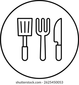 Ícone vetorial dos utensílios de cozinha. Pode ser usado para impressão, aplicativos móveis e da Web.