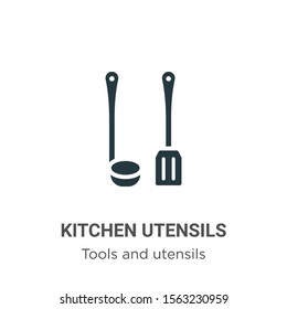 Kitchen utensils vector icon on white background. Flat vector kitchen utensils icon symbol sign from modern tools and utensils collection for mobile concept and web apps design.
