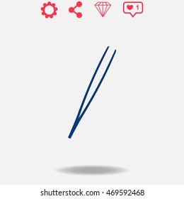 Kitchen utensils vector icon on grey background.