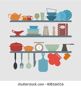 Kitchen utensils vector icons.