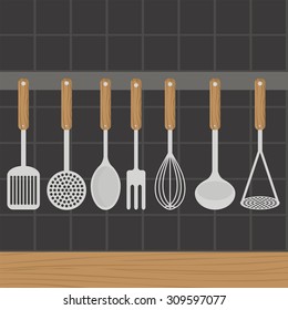 Kitchen utensils vector illustration