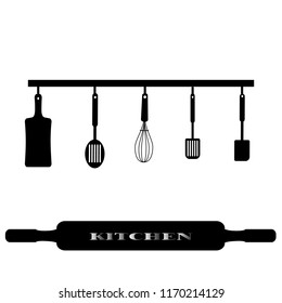 Kitchen utensils, vector illustration isolated on white background