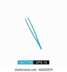 Kitchen utensils vector. Isolated blue icon on white background.