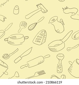 kitchen utensils vector pattern